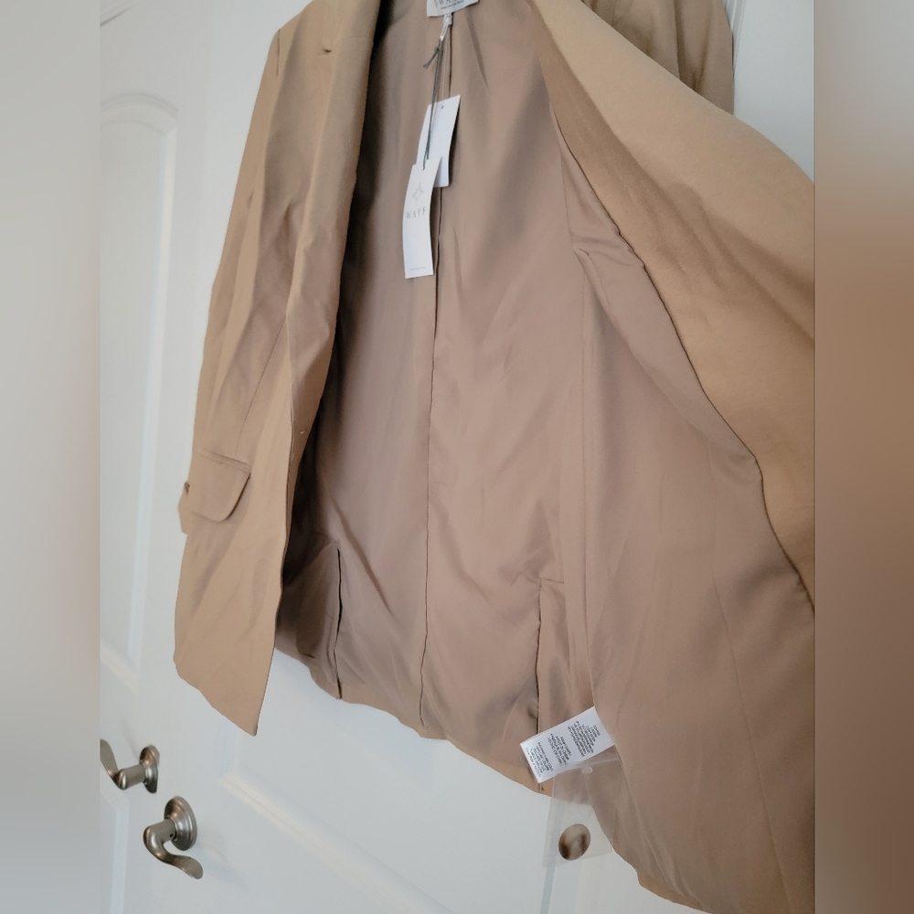 🆕️🤎 WAYF Betty Notched Lapel Blazer Beige Tan Classic Tan - Picture 5 of 12